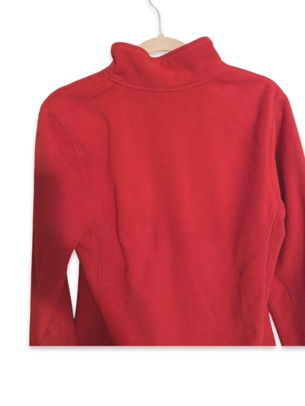 Jane Ashley Women’s Red Full Zip Fleece Jacket Size Medium - Picture 4 of 6